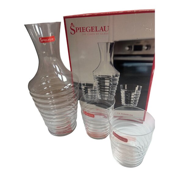 Godiger Spiegelau Balloon Decanter Set 1.0 L & 2x Tumbler Glasses Barware - Picture 2 of 8